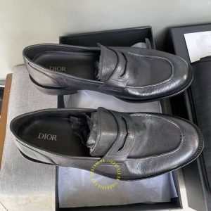 Giày super fake loại 1 Loafer Dior nam da mềm màu đen cao cấp - Ảnh 3