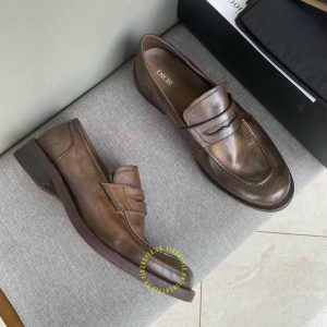Giày super fake loại 1 Loafer Dior nam da mềm màu nâu cao cấp - Hình ảnh 2