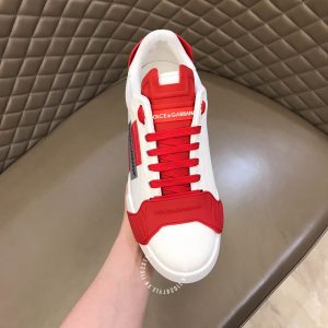 Giày nam Dolce & Gabbana màu trắng phối đỏ super fake 1:1 - Ảnh 7