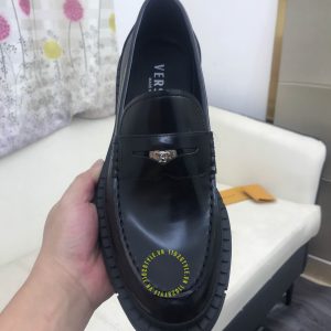 Giày Loafer Versace nam da trơn màu đen super fake 1:1 - Ảnh 6