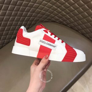 Giày nam Dolce & Gabbana màu trắng phối đỏ super fake 1:1 - Ảnh 8