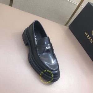 Giày Loafer Versace nam da trơn màu đen super fake 1:1 - Ảnh 4