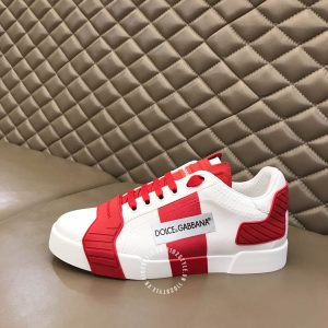 Giày nam Dolce & Gabbana màu trắng phối đỏ super fake 1:1 - Ảnh 6