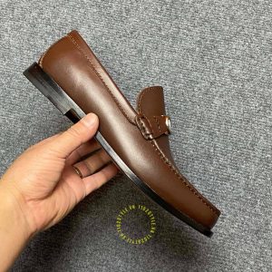 Giày super fake loại 1 Loafer Dior nam da xịn màu nâu trơn - Hình ảnh 7
