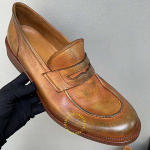 Giày super fake loại 1 Loafer Dior nam da mềm màu nâu da bò - Hình ảnh 5