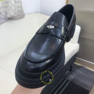 Giày Loafer Versace nam da trơn màu đen super fake 1:1 - Ảnh 8