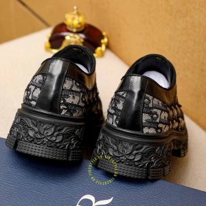 Giày super fake Dior nam màu đen phối họa tiết Monogram - Ảnh 8