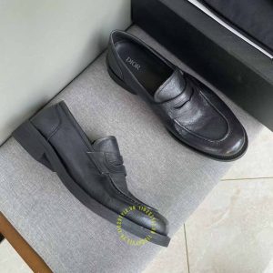 Giày super fake loại 1 Loafer Dior nam da mềm màu đen cao cấp - Ảnh 2