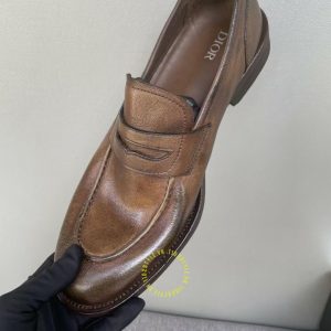 Giày super fake loại 1 Loafer Dior nam da mềm màu nâu cao cấp - Hình ảnh 6