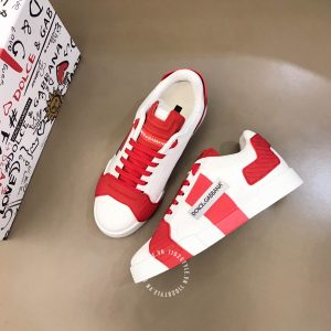 Giày nam Dolce & Gabbana màu trắng phối đỏ super fake 1:1 - Ảnh 3