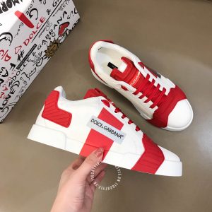 Giày nam Dolce & Gabbana màu trắng phối đỏ super fake 1:1 - Ảnh 2