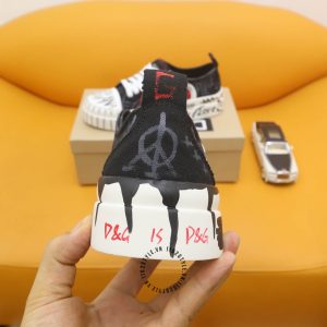 Sneaker D&G unisex đen phối hoạ tiết super fake 1:1 - Ảnh 6
