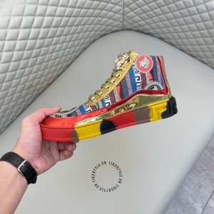 Sneaker Boot Versace phối màu logo kim loại super fake 1:1 - Ảnh 6