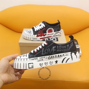 Sneaker D&G unisex đen phối hoạ tiết super fake 1:1 - Ảnh 7