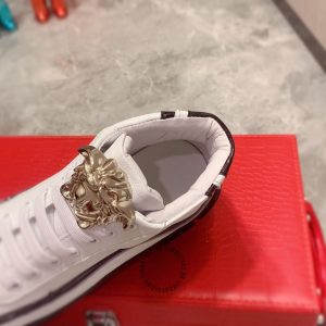 Giày super fake Sneaker Boot Versace màu trắng họa tiết đen - Ảnh 8