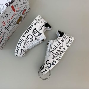 Giày Dolce & Gabbana trắng chữ đen super fake loại 1 - Hình ảnh 3