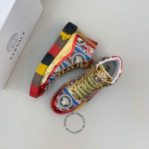 Sneaker Boot Versace phối màu logo kim loại super fake 1:1 - Ảnh 2