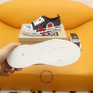 Sneaker D&G unisex đen phối hoạ tiết super fake 1:1 - Ảnh 9