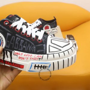 Sneaker D&G unisex đen phối hoạ tiết super fake 1:1 - Ảnh 4