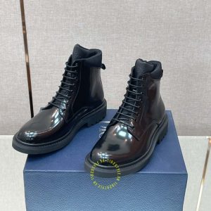 Giày Boot Dior nam da bóng màu đen cao cấp super fake - Ảnh 4