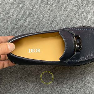 Giày super fake loại 1 Loafer Dior nam da sần màu xanh than - Hình ảnh 7