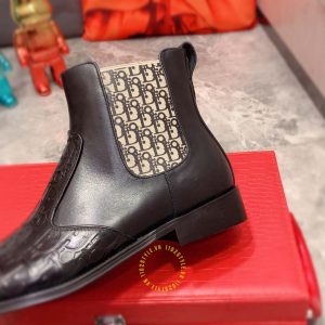 Giày Chelsea Boot super fake Dior da xịn họa tiết Monogram - Ảnh 8