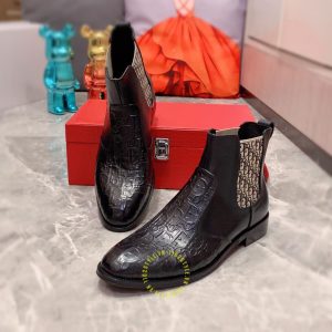 Giày Chelsea Boot super fake Dior da xịn họa tiết Monogram - Ảnh 2