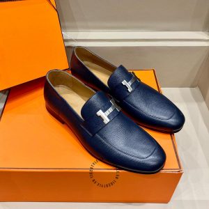 Giày lười Hermes nam logo chữ H sang trọng hàng hiệu Like auth - Hình ảnh 2