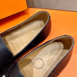 Giày lười Hermes nam màu đen hàng hiệu Like Auth - Hình ảnh 6