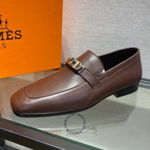 Giày lười Hermes nam da trơn cao cấp Like Auth giá ưu đãi - Hình ảnh 5