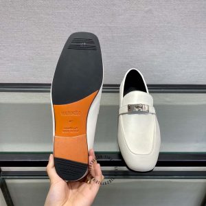 Giày Loafer Hermes nam màu trắng cao cấp sang trọng - Hình ảnh 9