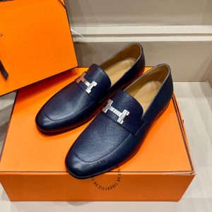 Giày lười Hermes nam logo chữ H sang trọng hàng hiệu Like auth - Hình ảnh 3