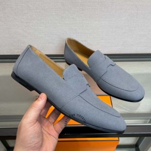 Giày lười Hermes nam màu xanh phiên bản hàng hiệu Like Auth - Hình ảnh 5