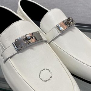 Giày Loafer Hermes nam màu trắng cao cấp sang trọng - Hình ảnh 6