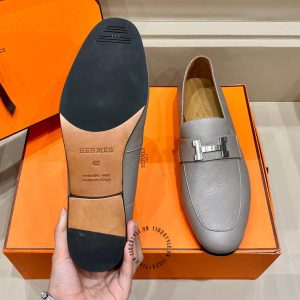 Giày Loafer Hermes nam logo sang trọng hàng hiệu cao cấp - Hình ảnh 8