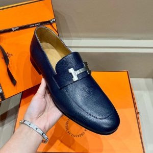 Giày lười Hermes nam logo chữ H sang trọng hàng hiệu Like auth - Hình ảnh 5