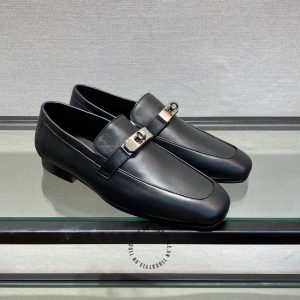 Giày lười Hermes nam màu đen cao cấp hàng hiệu - Hình ảnh 3