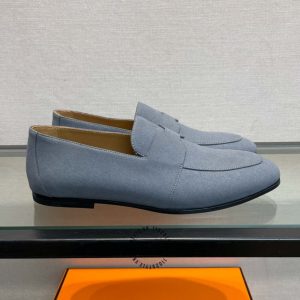 Giày lười Hermes nam màu xanh phiên bản hàng hiệu Like Auth - Hình ảnh 4