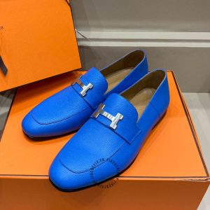 Giày Hermes nam màu xanh nổi bật hàng hiệu Like Auth - Hình ảnh 3