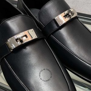 Giày lười Hermes nam màu đen cao cấp hàng hiệu - Hình ảnh 6