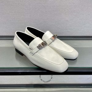 Giày Loafer Hermes nam màu trắng cao cấp sang trọng - Hình ảnh 2