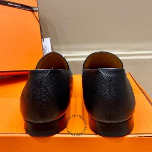 Giày lười Hermes nam màu đen hàng hiệu Like Auth - Hình ảnh 7