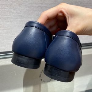 Giày Loafer Hermes nam màu xanh da trơn cao cấp - Hình ảnh 8
