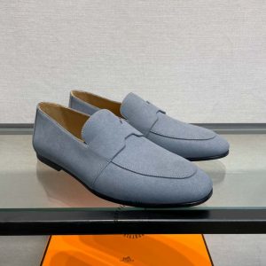 Giày lười Hermes nam màu xanh phiên bản hàng hiệu Like Auth - Hình ảnh 2