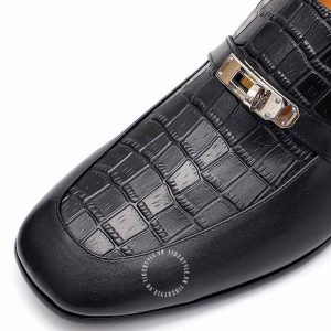 Giày Loafer Hermes nam dập vân cá sấu phiên bản cao cấp - Hình ảnh 8