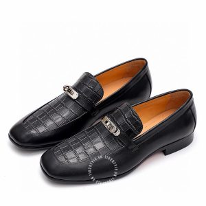 Giày Loafer Hermes nam dập vân cá sấu phiên bản cao cấp - Hình ảnh 3