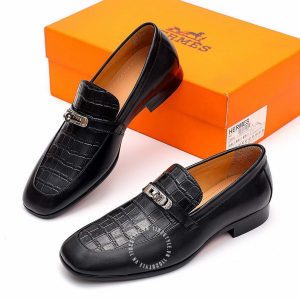 Giày Loafer Hermes nam dập vân cá sấu phiên bản cao cấp - Hình ảnh 4