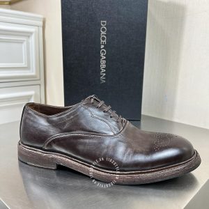 Giày nam Dolce & Gabbana màu nâu dây buộc cao cấp hàng hiệu - Ảnh 4