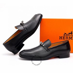 Giày Loafer Hermes nam màu đen da trơn phiên bản cao cấp - Hình ảnh 5