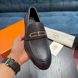 Giày lười Hermes like auth nam màu xanh than - Ảnh 5